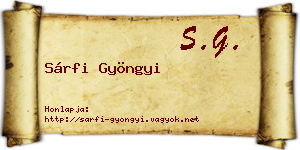 Sárfi Gyöngyi névjegykártya